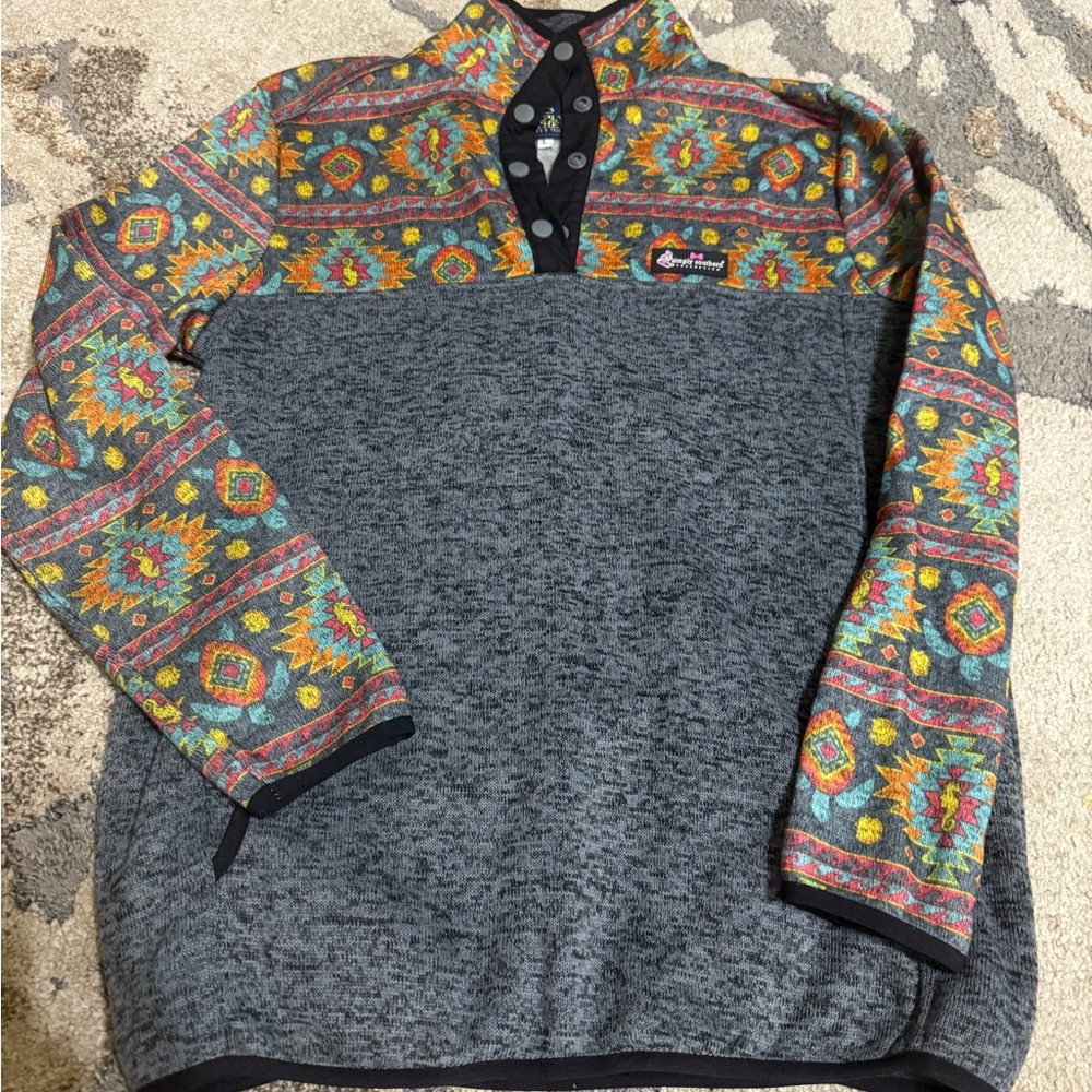 Simply Southern Multicolor Patterned Zip Up Sweater